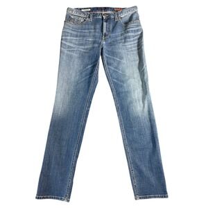 Alberto Regular Slim Fit Vintage Denim Jeans Mens Blue Handcrafted 35x34 Stretch
